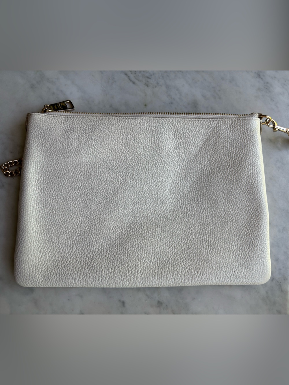 Coach Prairie Chalk Pebbled Leather Chain Clutch/Wristlet - Picture 10 of 10
